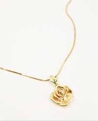 Golden Bloom Rose Necklace